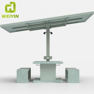 Outdoor Mobile Solar Powered Phone Stazione di ricarica AC Grid Table Bench Set per Campus e Hotels