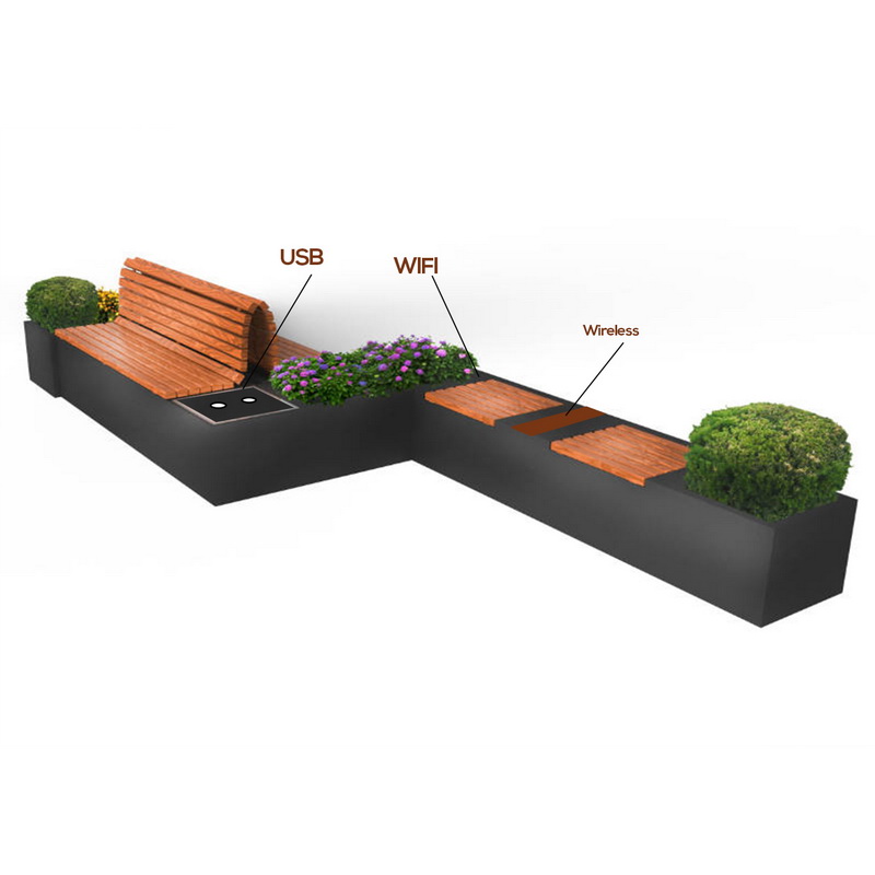 Fasion Design Funzioni intelligenti Produttore professionale Solar Outdoor Smart Bench